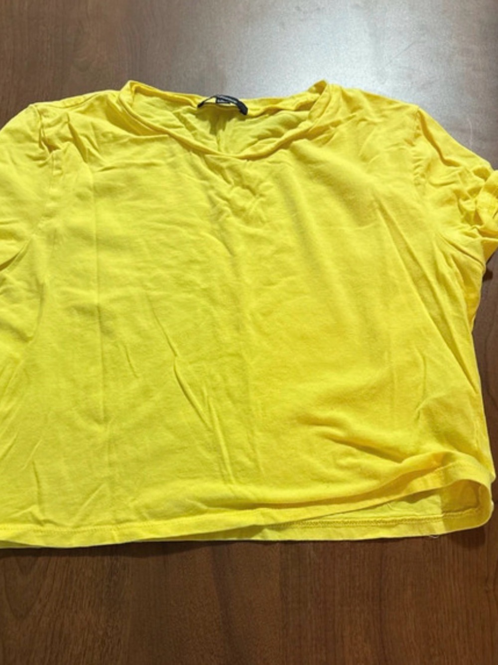 Women’s Bright Yellow Crewneck Crop Tee
